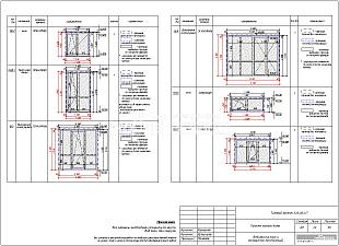 Ведомость окон и витражных конструкций