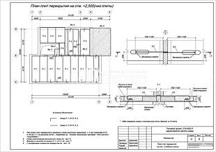 План плит перекрытия на отм. +2,500 (низ плиты)