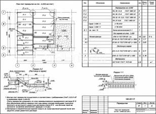 План плит перекрытия на отм. -0,450 (низ плит)